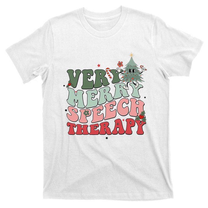 Very Merry Speech Therapist Christmas SLP Xmas Therapy T-Shirt