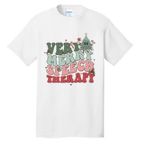 Very Merry Speech Therapist Christmas SLP Xmas Therapy Tall T-Shirt