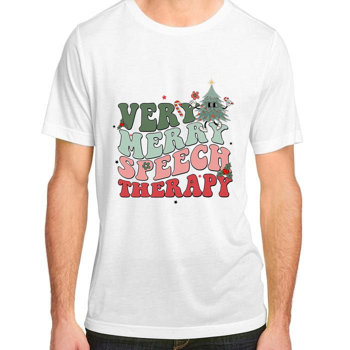 Very Merry Speech Therapist Christmas SLP Xmas Therapy Adult ChromaSoft Performance T-Shirt