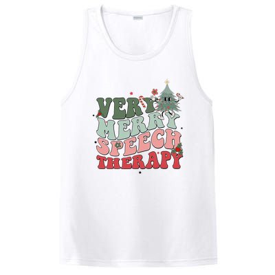 Very Merry Speech Therapist Christmas SLP Xmas Therapy PosiCharge Competitor Tank