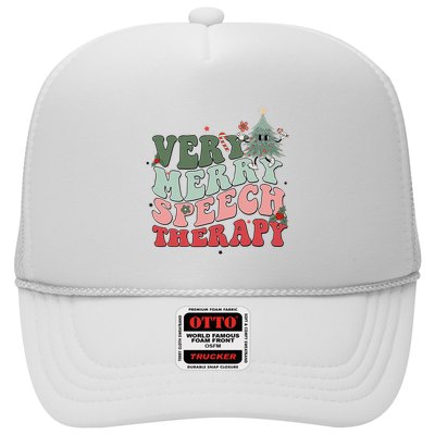 Very Merry Speech Therapist Christmas SLP Xmas Therapy Trucker Hat