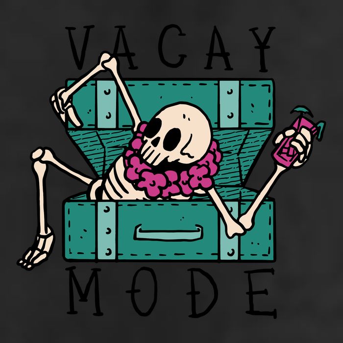 Vacay Mode Skeleton 7 Panel Mesh Trucker Snapback Hat