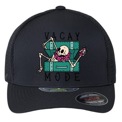 Vacay Mode Skeleton Flexfit Unipanel Trucker Cap