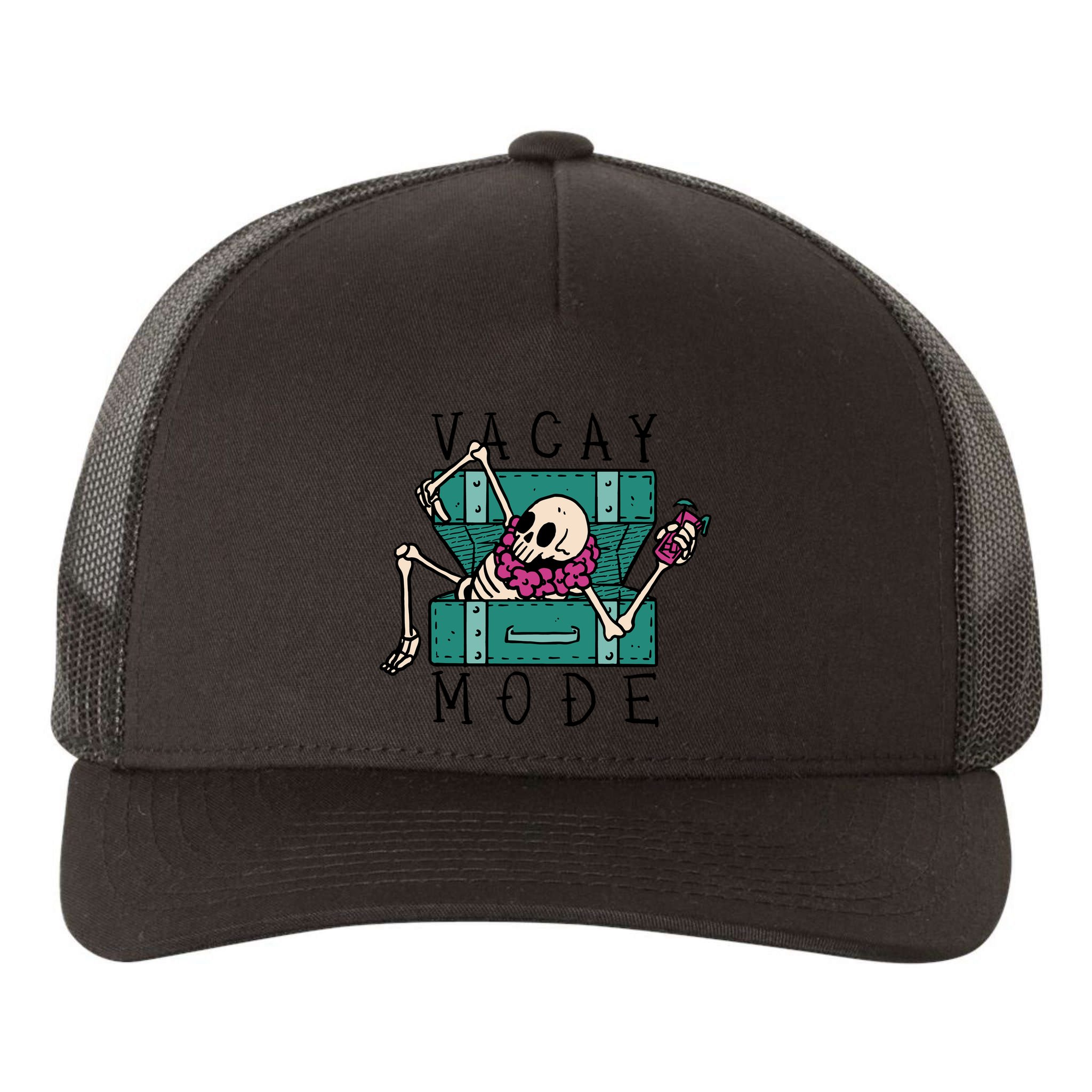 Vacay Mode Skeleton Yupoong Adult 5-Panel Trucker Hat