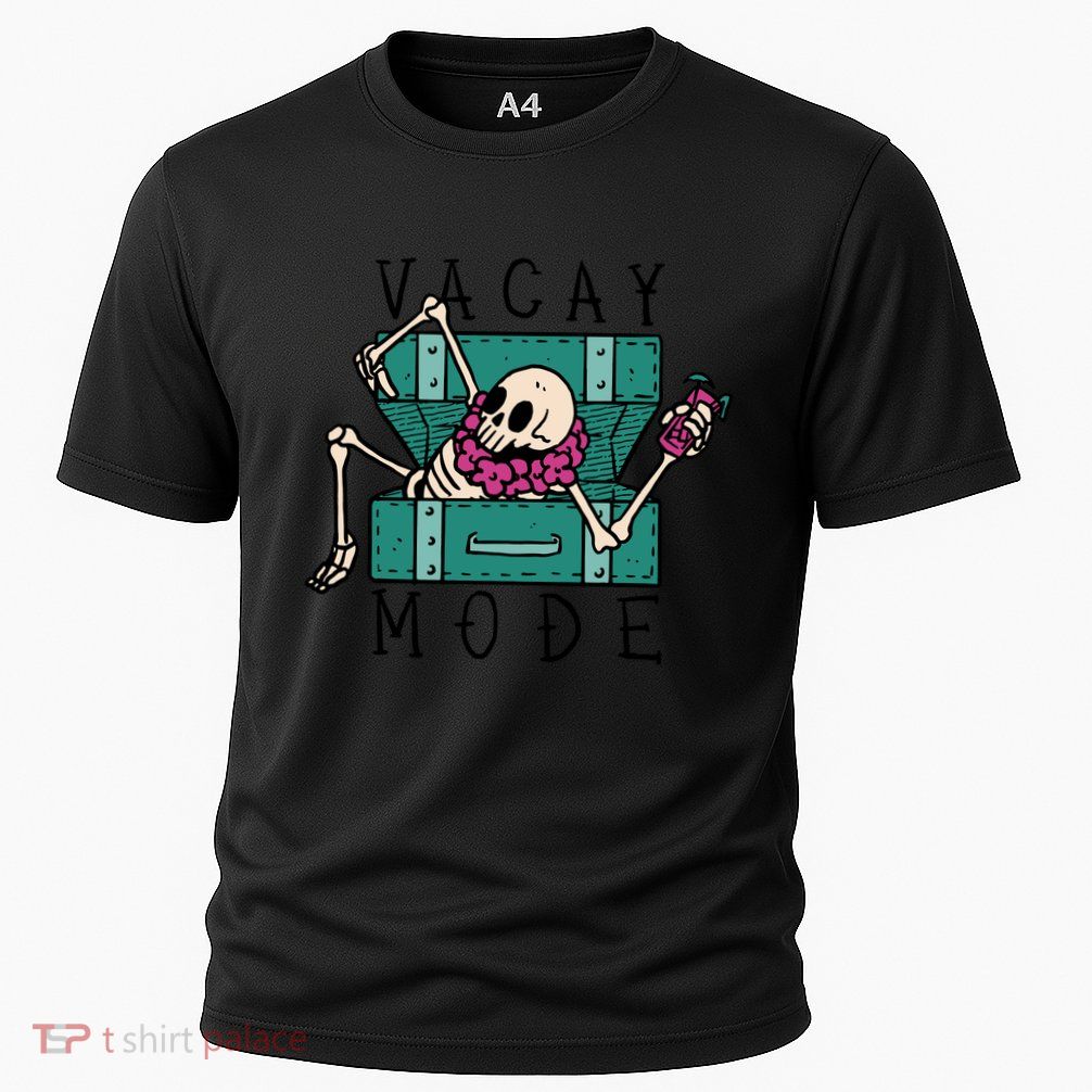 Vacay Mode Skeleton Cooling Performance Crew T-Shirt