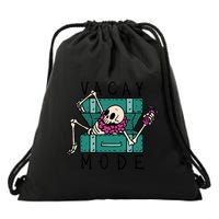 Vacay Mode Skeleton Drawstring Bag