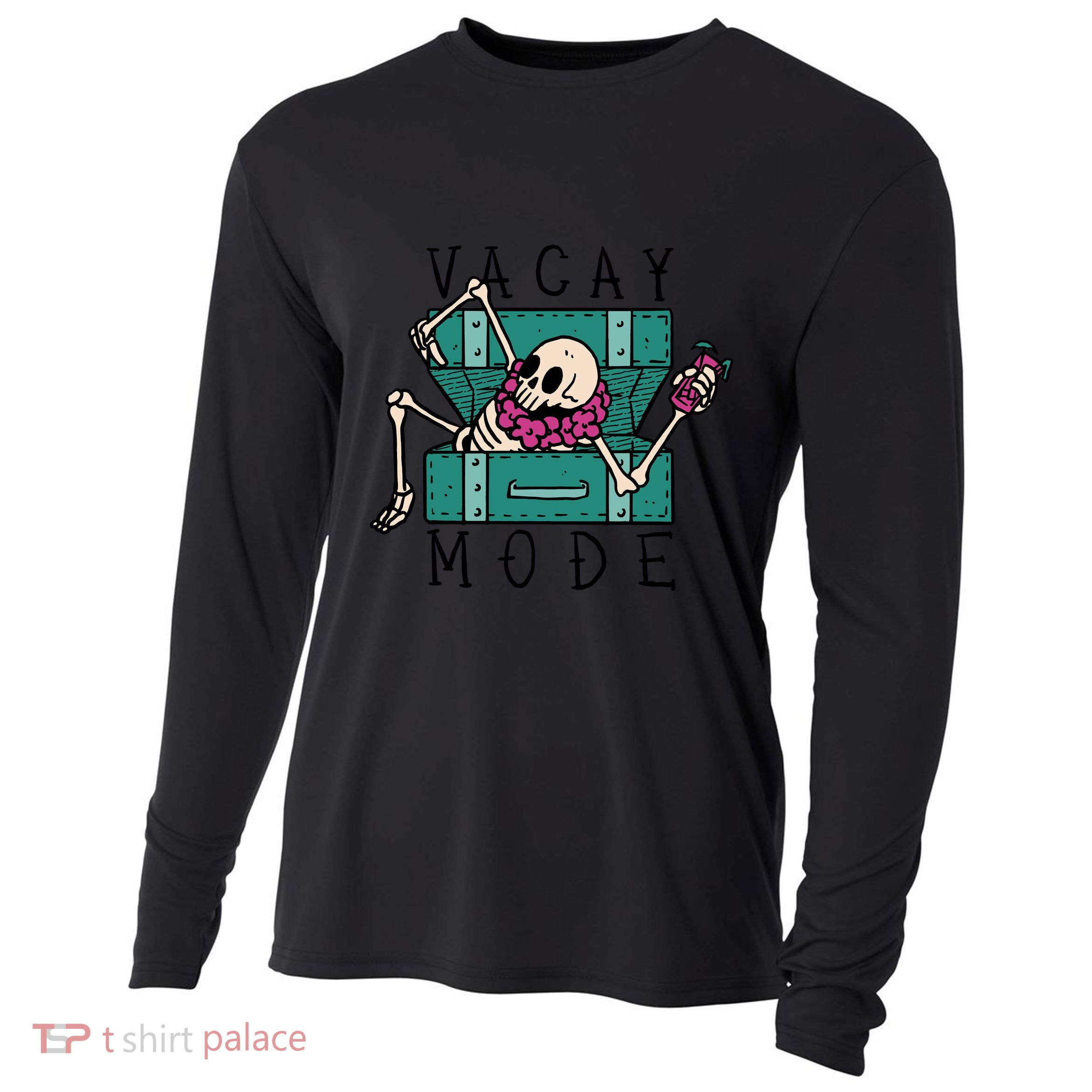 Vacay Mode Skeleton Cooling Performance Long Sleeve Crew