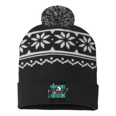 Vacay Mode Skeleton USA-Made Snowflake Beanie