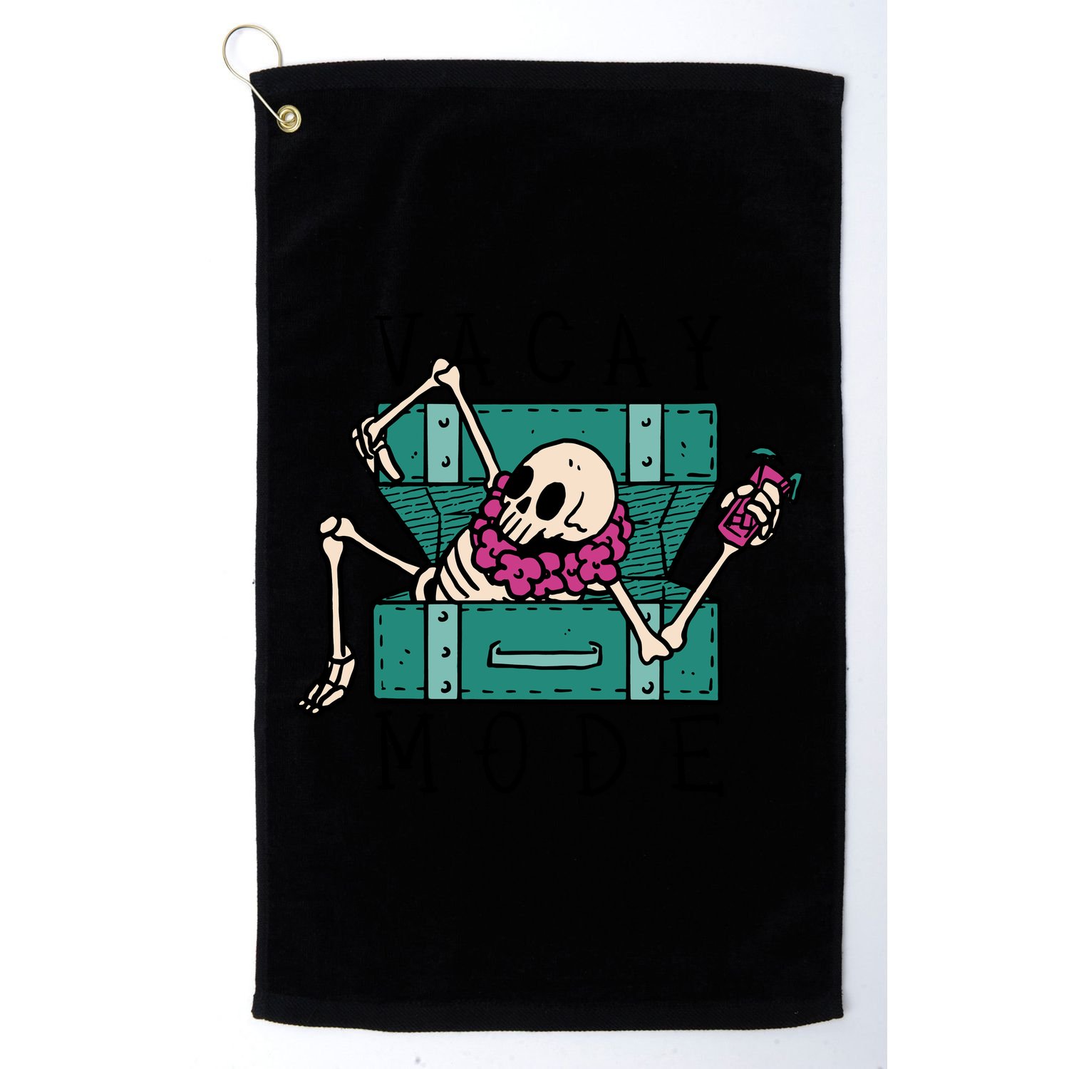 Vacay Mode Skeleton Golf Towel