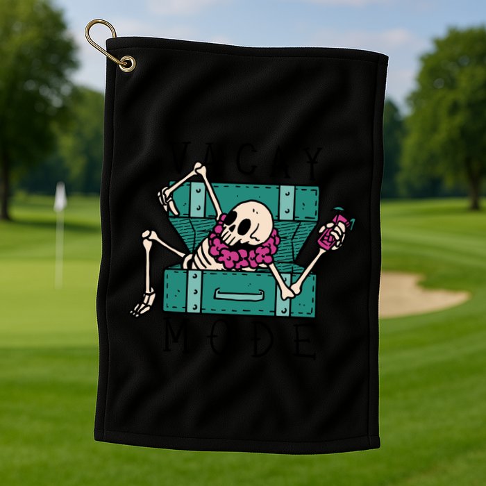 Vacay Mode Skeleton Golf Towel