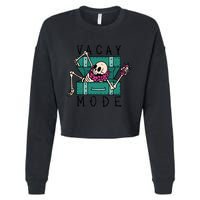Vacay Mode Skeleton Cropped Pullover Crew