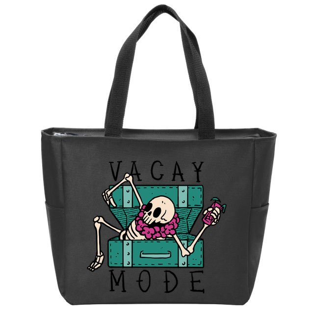Vacay Mode Skeleton Zip Tote Bag