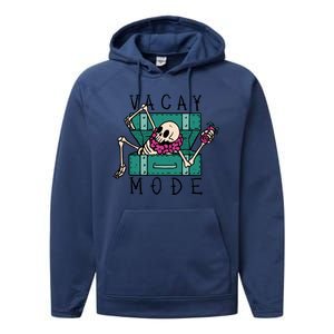 Vacay Mode Skeleton Performance Fleece Hoodie