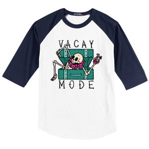 Vacay Mode Skeleton Baseball Sleeve Shirt