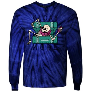 Vacay Mode Skeleton Tie-Dye Long Sleeve Shirt