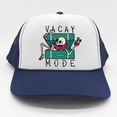 Vacay Mode Skeleton Trucker Hat