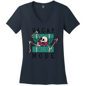 Vacay Mode Skeleton Women's V-Neck T-Shirt