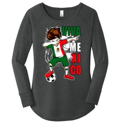 Viva Mexico Soccer Boy Independence Day Mexican Flag Women's Perfect Tri Tunic Long Sleeve Shirt