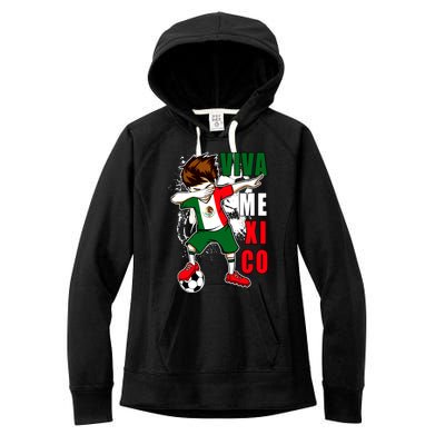 Viva Mexico Soccer Boy Independence Day Mexican Flag Women's Fleece Hoodie