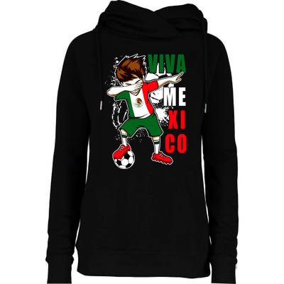 Viva Mexico Soccer Boy Independence Day Mexican Flag Womens Funnel Neck Pullover Hood