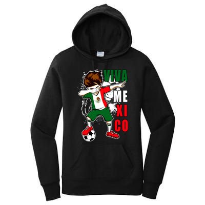 Viva Mexico Soccer Boy Independence Day Mexican Flag Women's Pullover Hoodie