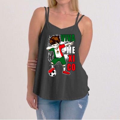 Viva Mexico Soccer Boy Independence Day Mexican Flag Women's Strappy Tank