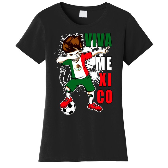 Viva Mexico Soccer Boy Independence Day Mexican Flag Women's T-Shirt