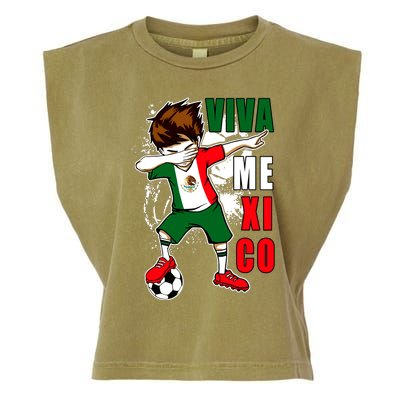 Viva Mexico Soccer Boy Independence Day Mexican Flag Garment-Dyed Women's Muscle Tee