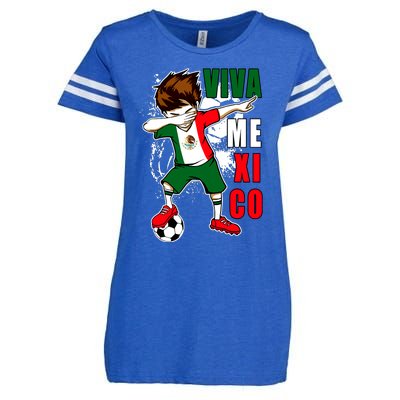 Viva Mexico Soccer Boy Independence Day Mexican Flag Enza Ladies Jersey Football T-Shirt