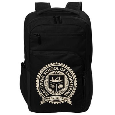Vintage Macgyver School Of Engineering Improvise Or Die Impact Tech Backpack