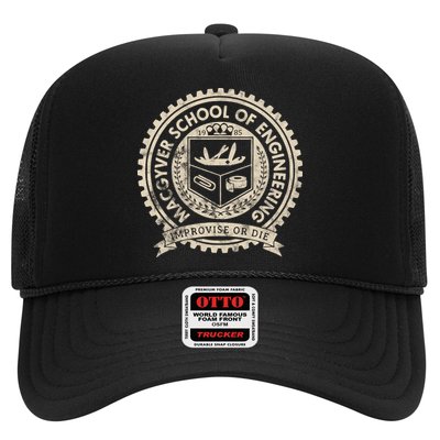Vintage Macgyver School Of Engineering Improvise Or Die Trucker Hat