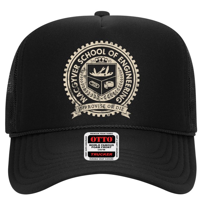 Vintage Macgyver School Of Engineering Improvise Or Die Trucker Hat