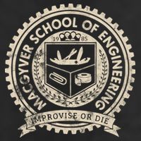 Vintage Macgyver School Of Engineering Improvise Or Die Trucker Hat