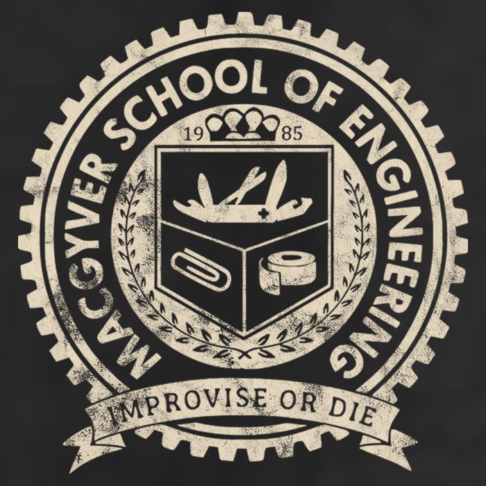 Vintage Macgyver School Of Engineering Improvise Or Die Trucker Hat