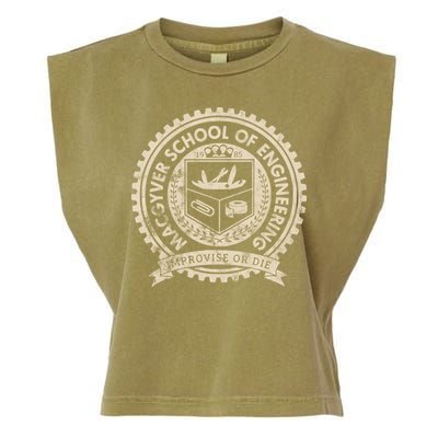 Vintage Macgyver School Of Engineering Improvise Or Die Garment-Dyed Women's Muscle Tee