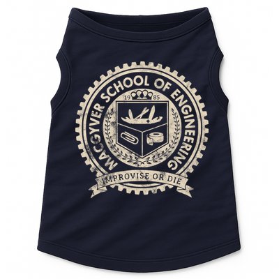 Vintage Macgyver School Of Engineering Improvise Or Die Doggie Tank