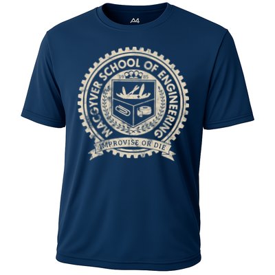 Vintage Macgyver School Of Engineering Improvise Or Die Performance Shirt