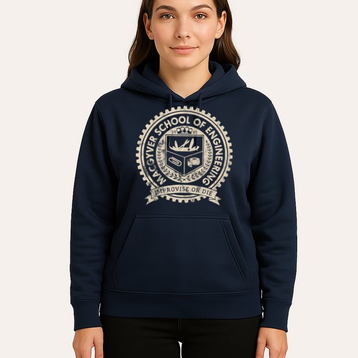 Vintage Macgyver School Of Engineering Improvise Or Die Hoodie