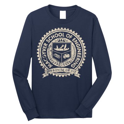 Vintage Macgyver School Of Engineering Improvise Or Die Long Sleeve Shirt