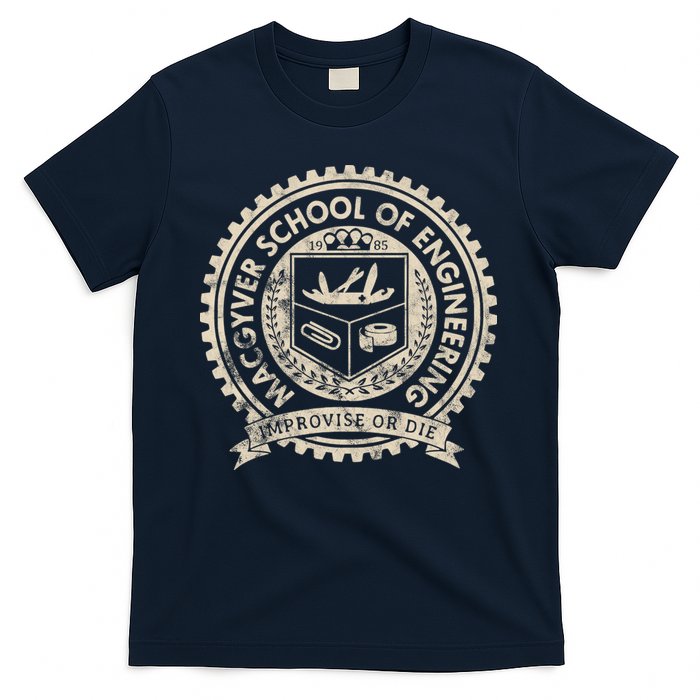 Vintage Macgyver School Of Engineering Improvise Or Die T-Shirt