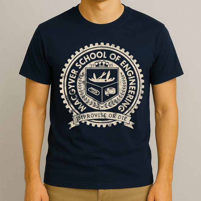 Vintage Macgyver School Of Engineering Improvise Or Die T-Shirt