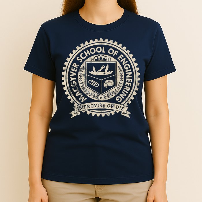 Vintage Macgyver School Of Engineering Improvise Or Die T-Shirt