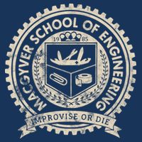 Vintage Macgyver School Of Engineering Improvise Or Die Tall T-Shirt