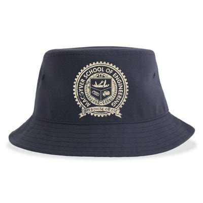 Vintage Macgyver School Of Engineering Improvise Or Die Sustainable Bucket Hat