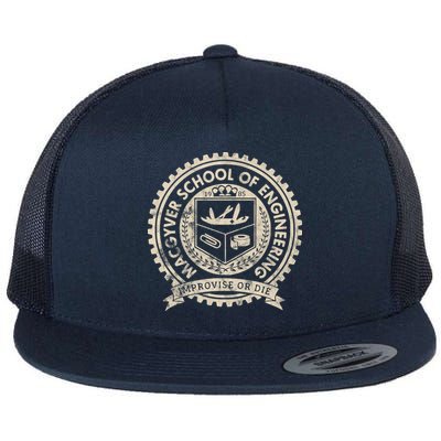 Vintage Macgyver School Of Engineering Improvise Or Die Flatbill Hat