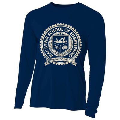 Vintage Macgyver School Of Engineering Improvise Or Die Cooling Performance Long Sleeve Crew