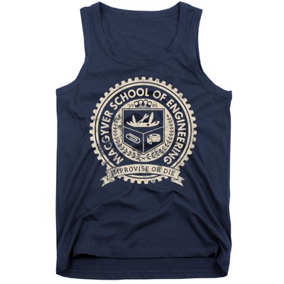 Vintage Macgyver School Of Engineering Improvise Or Die Tank Top