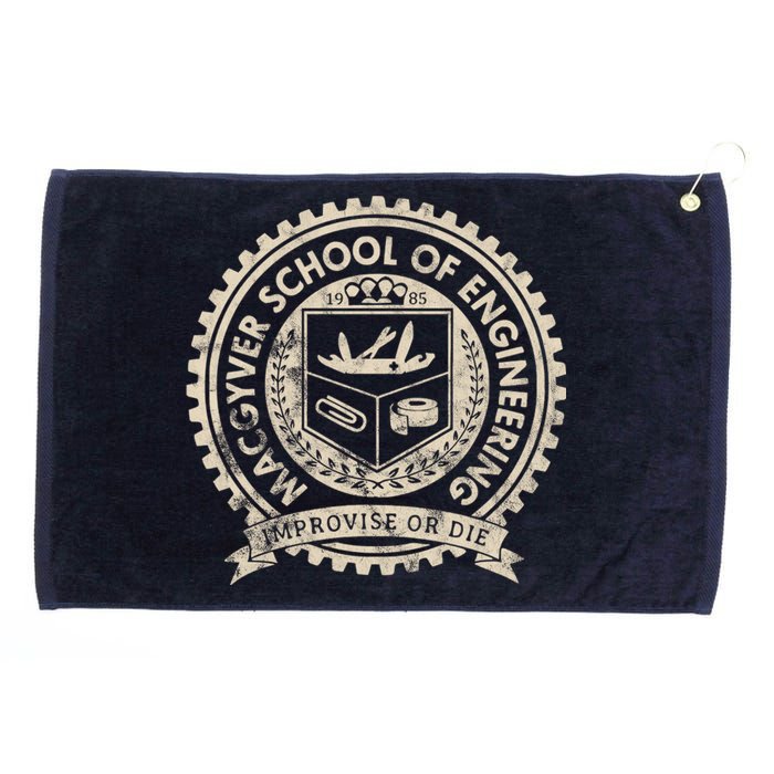 Vintage Macgyver School Of Engineering Improvise Or Die Grommeted Golf Towel