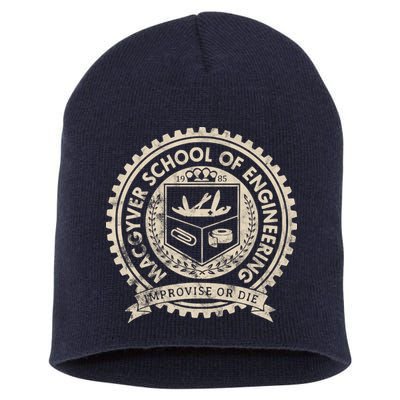 Vintage Macgyver School Of Engineering Improvise Or Die Short Acrylic Beanie