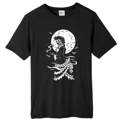 Victorian Moon Skeleton Horror Tall Fusion ChromaSoft Performance T-Shirt